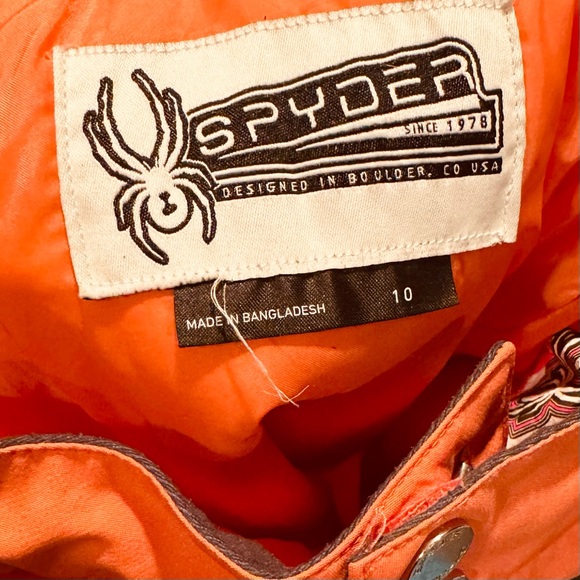 ⛷️ Spyder Orange Snow Pants - Girls 10 - Picture 3 of 3
